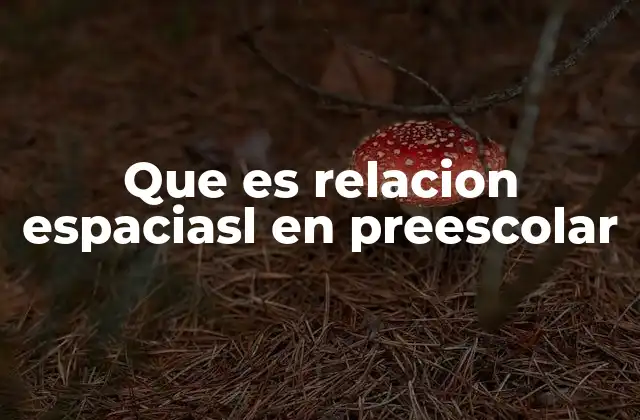 Que es Relacion Espaciasl en Preescolar
