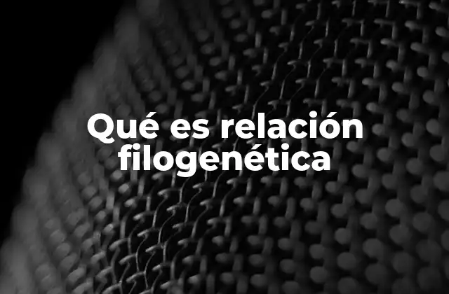 Qué es Relación Filogenética