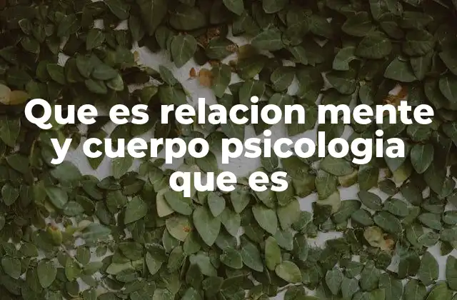 Que es Relacion Mente y Cuerpo Psicologia que es