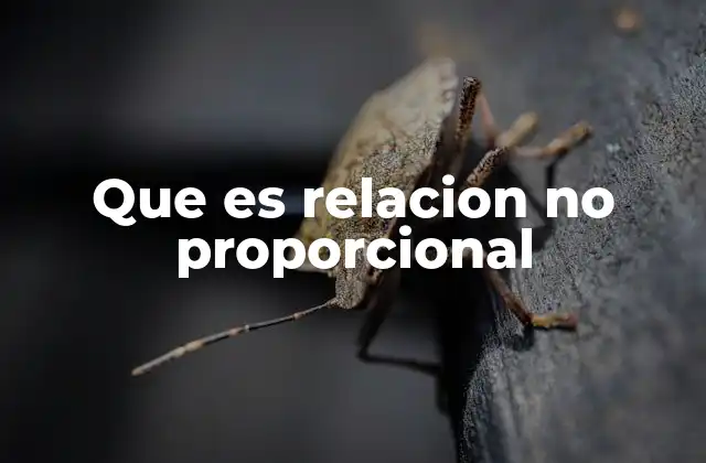 Que es Relacion No Proporcional