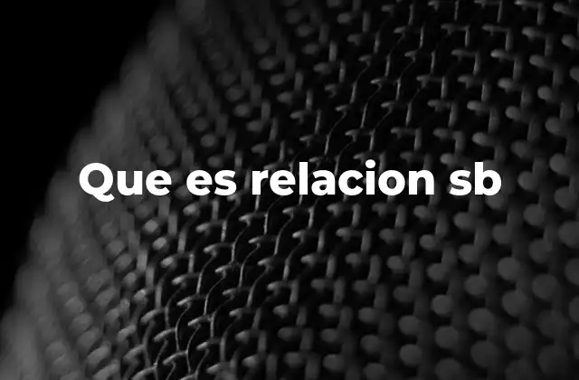 Que es Relacion Sb