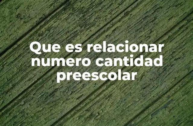 Que es Relacionar Numero Cantidad Preescolar 2 La importancia de la relación número-cantidad en el desarrollo infantil