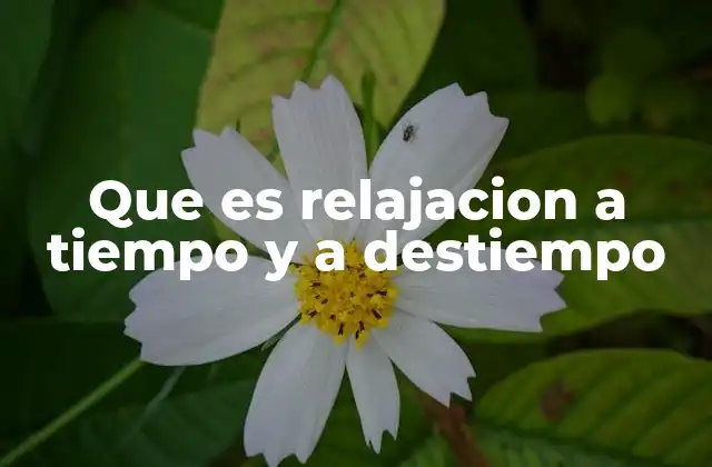 Que es Relajacion a Tiempo y a Destiempo