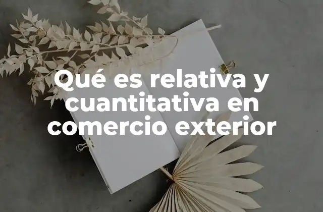 Qué es Relativa y Cuantitativa en Comercio Exterior 2 El papel de las medidas relativas y cuantitativas en la economía global