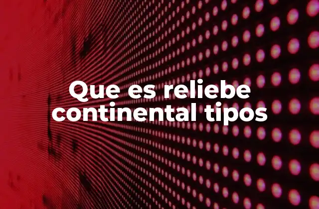 Que es Reliebe Continental Tipos