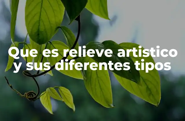 Que es Relieve Artistico y Sus Diferentes Tipos