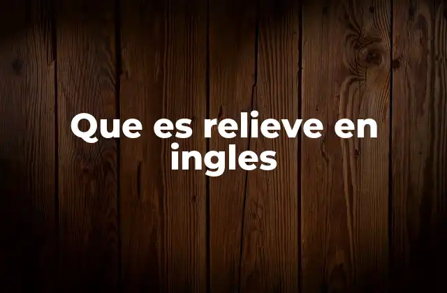 Que es Relieve en Ingles