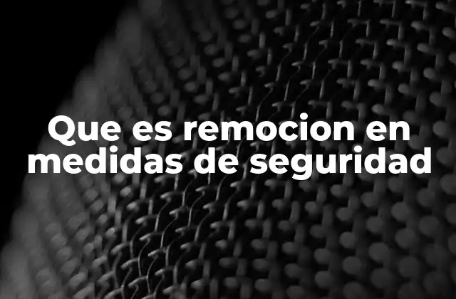 Que es Remocion en Medidas de Seguridad 2 La importancia de la remoción en entornos de alto riesgo