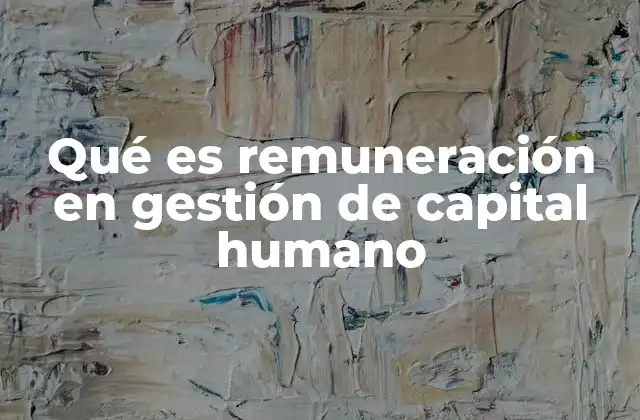 Qué es Remuneración en Gestión de Capital Humano