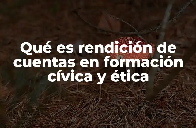 Qué es Rendición de Cuentas en Formación Cívica y Ética