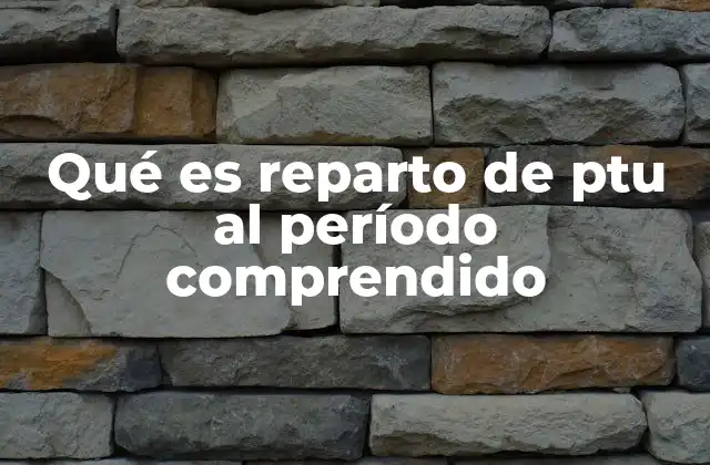 Qué es Reparto de Ptu Al Período Comprendido