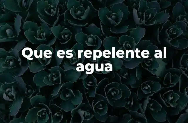 Que es Repelente Al Agua