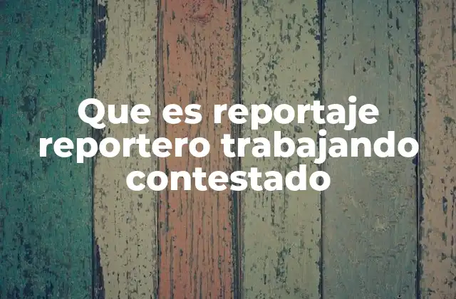 Que es Reportaje Reportero Trabajando Contestado