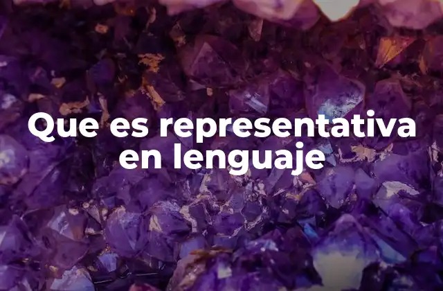 Que es Representativa en Lenguaje