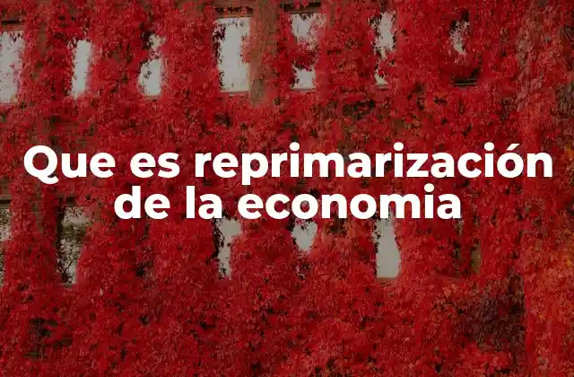 Que es Reprimarización de la Economia