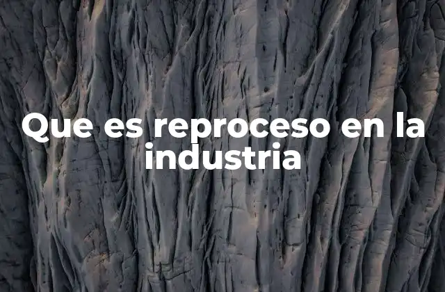 Que es Reproceso en la Industria