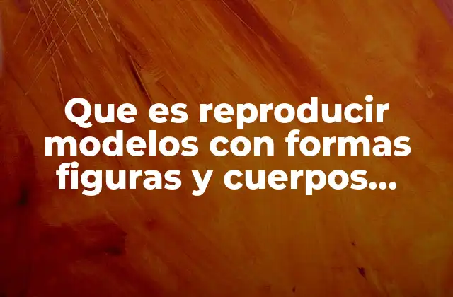 Que es Reproducir Modelos con Formas Figuras y Cuerpos Geométricos