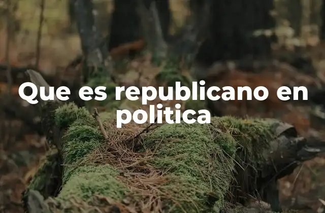 Que es Republicano en Politica
