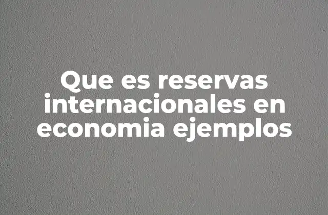 Que es Reservas Internacionales en Economia Ejemplos