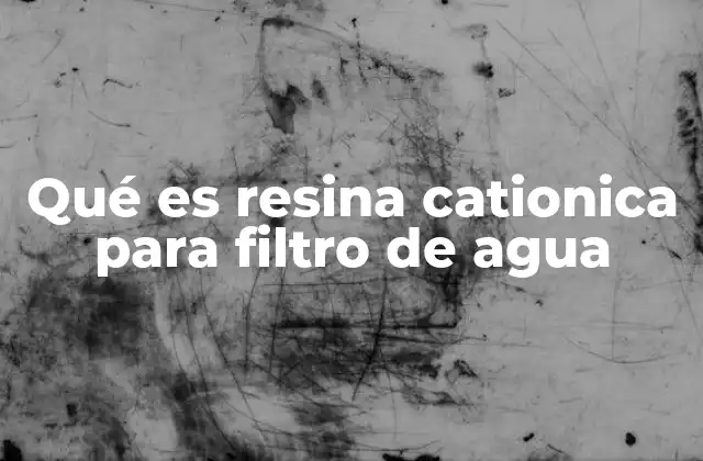 Qué es Resina Cationica para Filtro de Agua