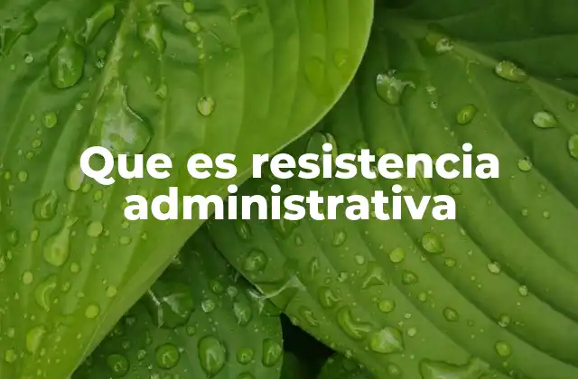 Que es Resistencia Administrativa