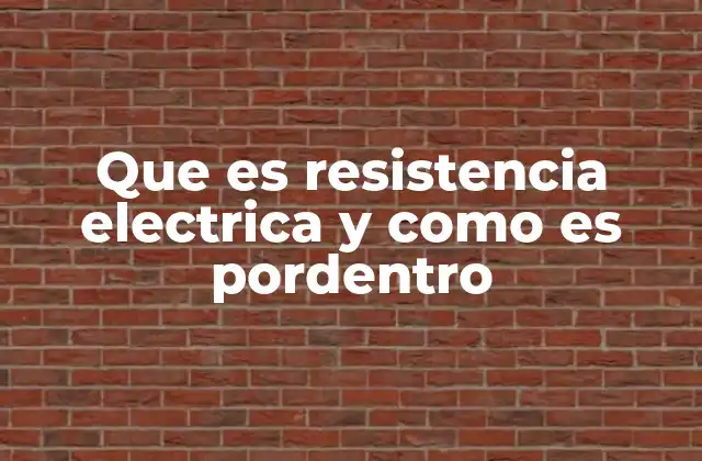 Que es Resistencia Electrica y como es Pordentro