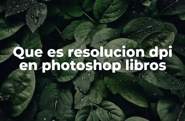 Que es Resolucion Dpi en Photoshop Libros