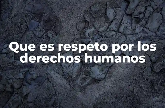 Que es Respeto por los Derechos Humanos