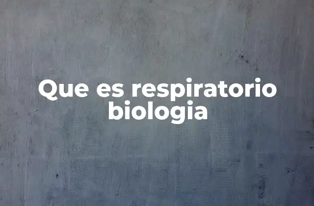 Que es Respiratorio Biologia