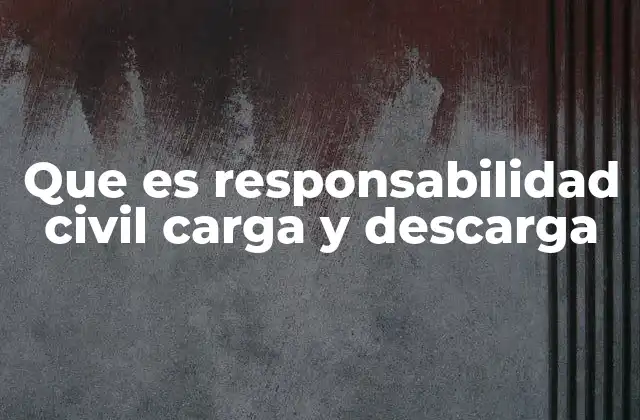 Que es Responsabilidad Civil Carga y Descarga
