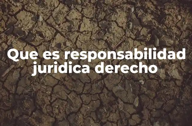 Que es Responsabilidad Juridica Derecho