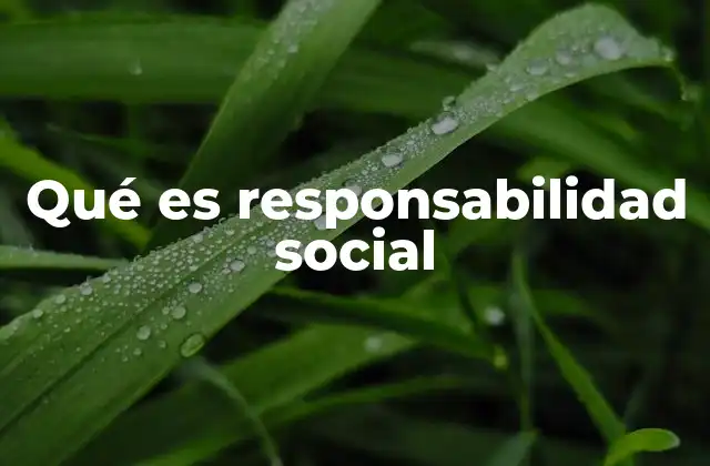 Qué es Responsabilidad Social