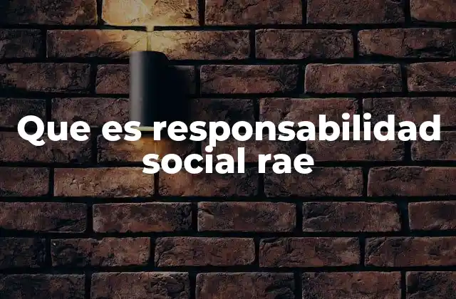 Que es Responsabilidad Social Rae
