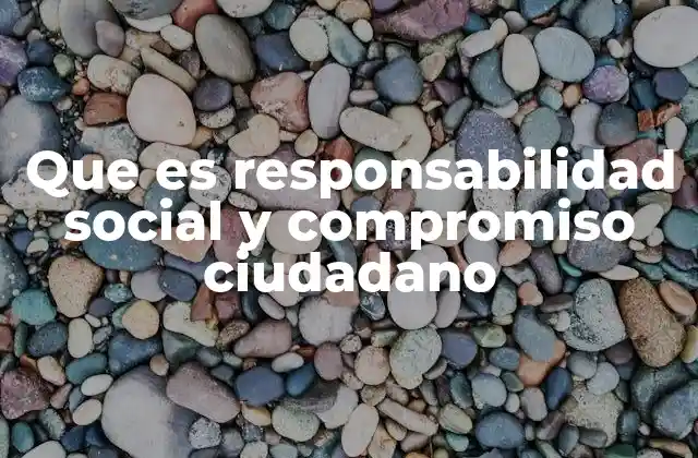 Que es Responsabilidad Social y Compromiso Ciudadano
