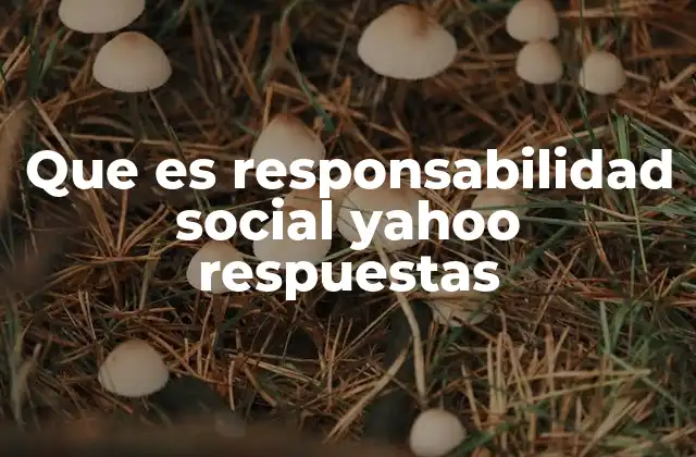 Que es Responsabilidad Social Yahoo Respuestas