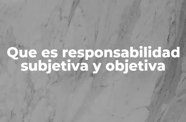 Que es Responsabilidad Subjetiva y Objetiva