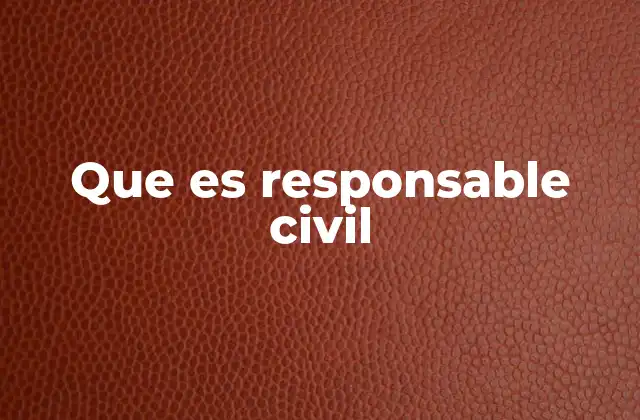 Que es Responsable Civil