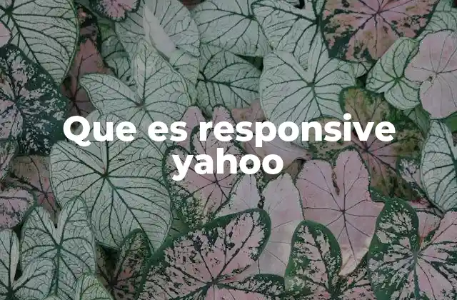 Que es Responsive Yahoo