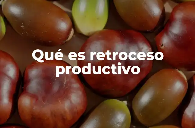 Qué es Retroceso Productivo