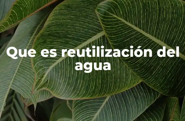 Que es Reutilización Del Agua