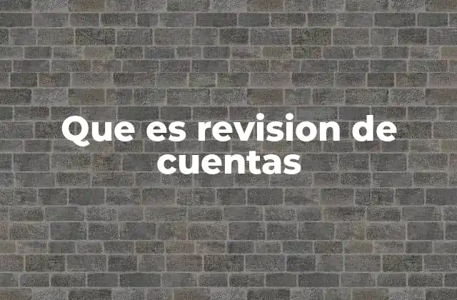 Que es Revision de Cuentas