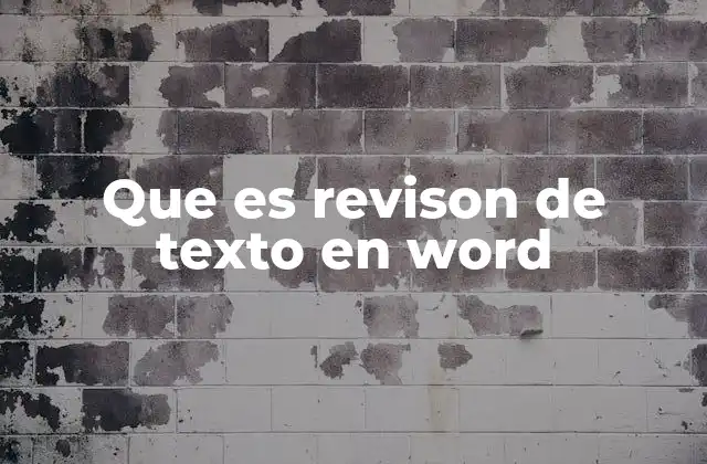Que es Revison de Texto en Word