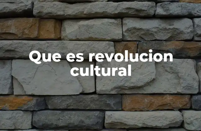 Que es Revolucion Cultural