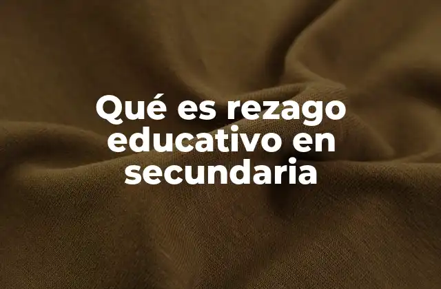 Qué es Rezago Educativo en Secundaria