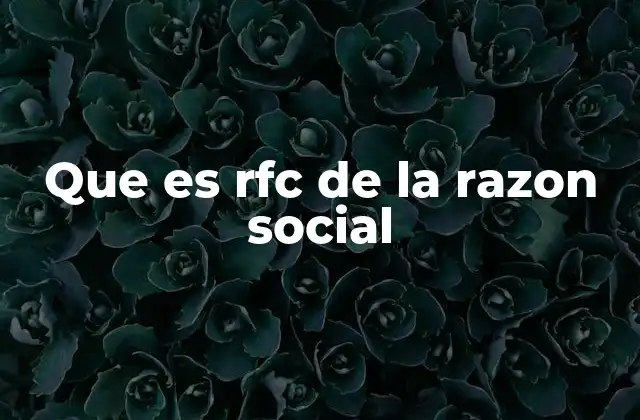 Que es Rfc de la Razon Social