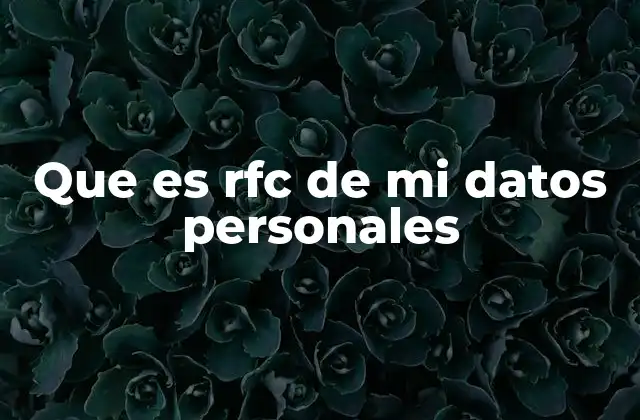 Que es Rfc de Mi Datos Personales