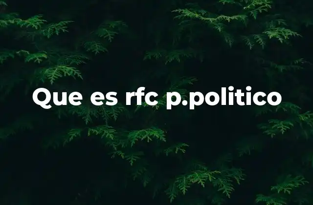 Que es Rfc P.politico