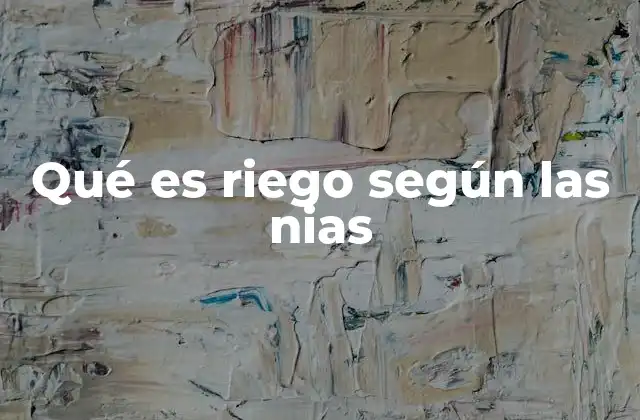 Qué es Riego según las Nias