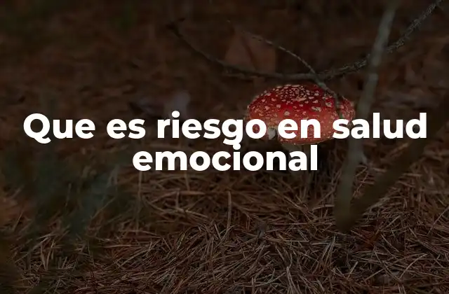 Que es Riesgo en Salud Emocional