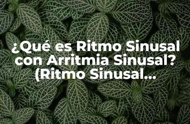 ¿qué es Ritmo Sinusal con Arritmia Sinusal? (ritmo Sinusal Anormal)